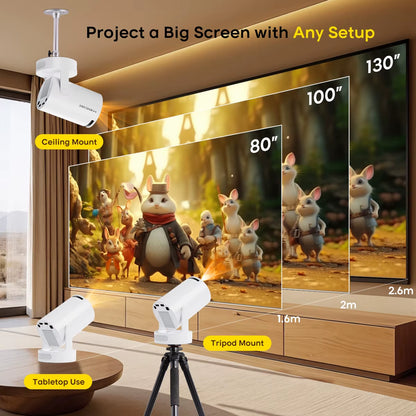 Magcubic HY300 Pro+ 4K HD Android 11 Portable Projector 290ANSI Wifi6 BT5.4 Outdoor Theater 5W Hifi Integrated Soundbase Speaker