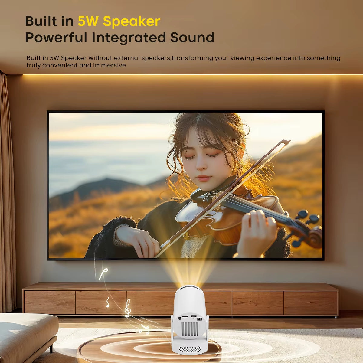 Magcubic HY300 Pro+ 4K HD Android 11 Portable Projector 290ANSI Wifi6 BT5.4 Outdoor Theater 5W Hifi Integrated Soundbase Speaker