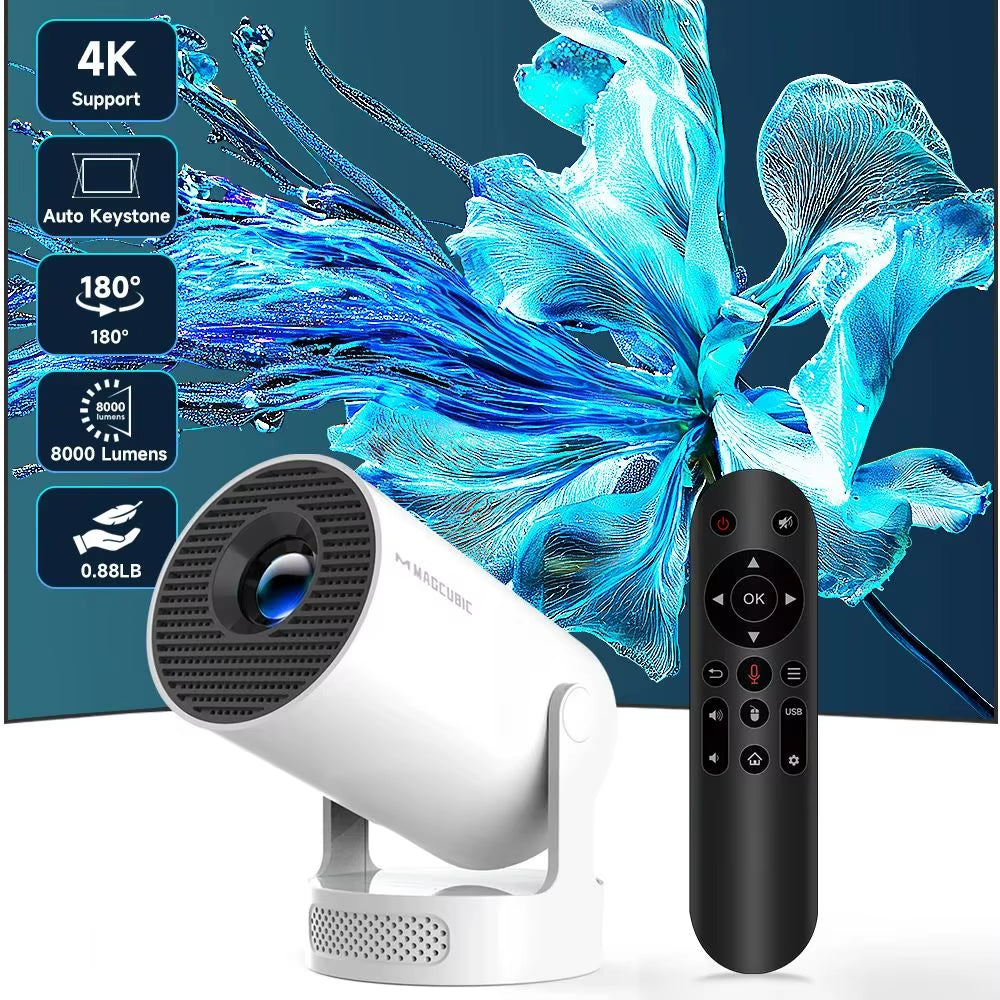 Magcubic HY300 Pro+ 4K HD Android 11 Portable Projector 290ANSI Wifi6 BT5.4 Outdoor Theater 5W Hifi Integrated Soundbase Speaker